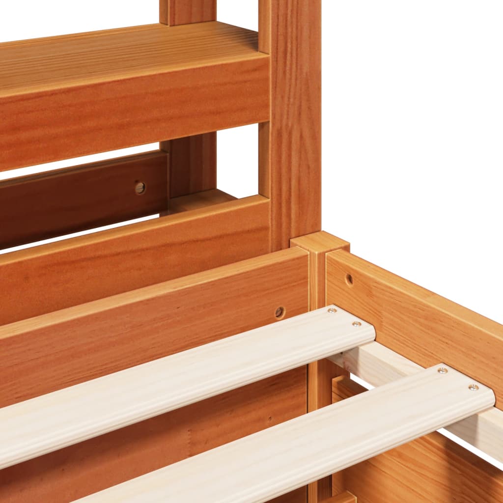 Bed Frame without Mattress Wax Brown 160x200 cm Solid Wood Pine