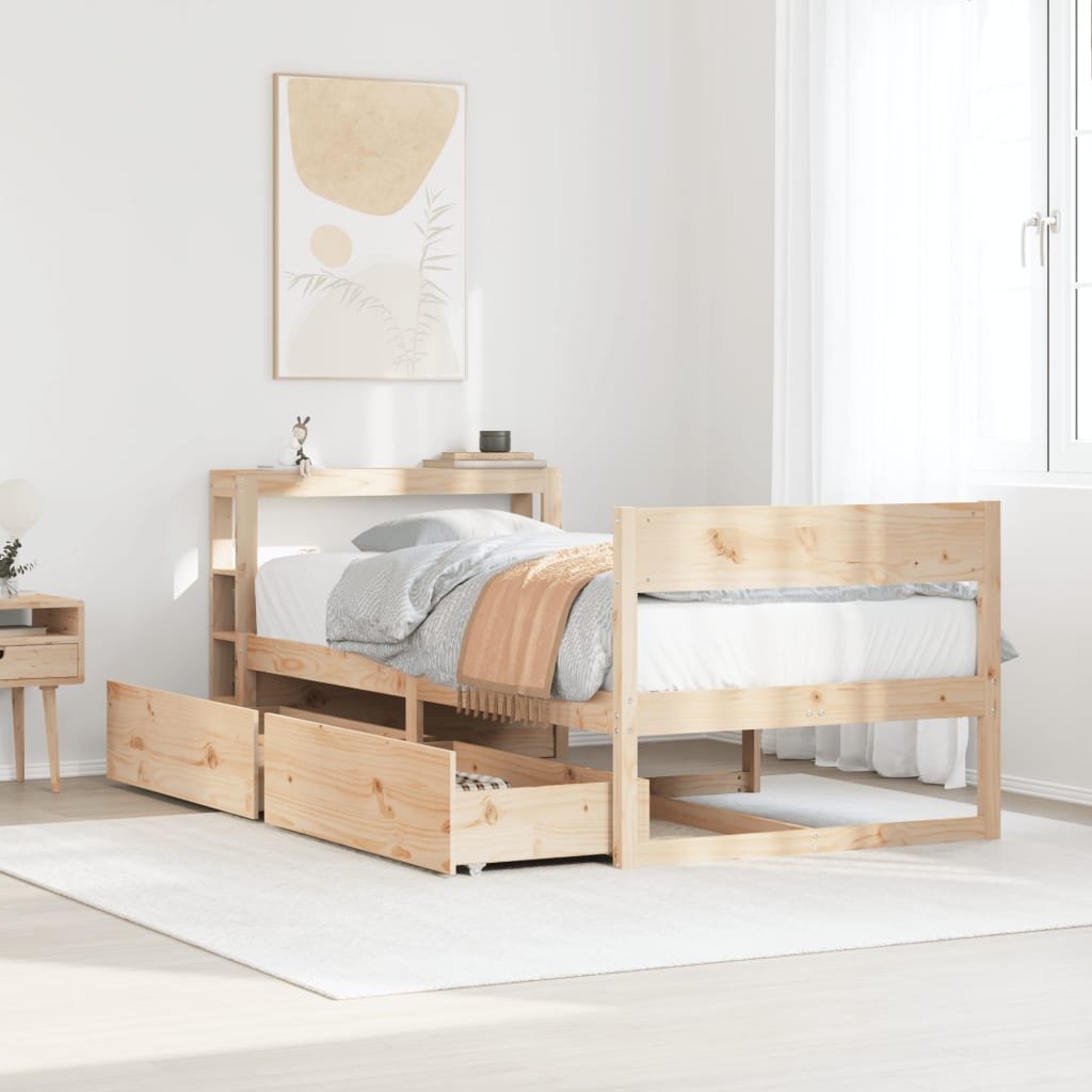 Bed Frame without Mattress 75x190 cm Small Single Solid Wood Pine