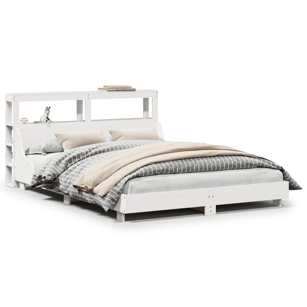 Bed Frame without Mattress White 160x200 cm Solid Wood Pine