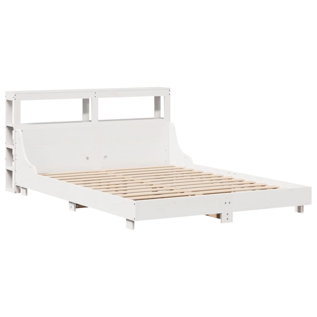 Bed Frame without Mattress White 160x200 cm Solid Wood Pine