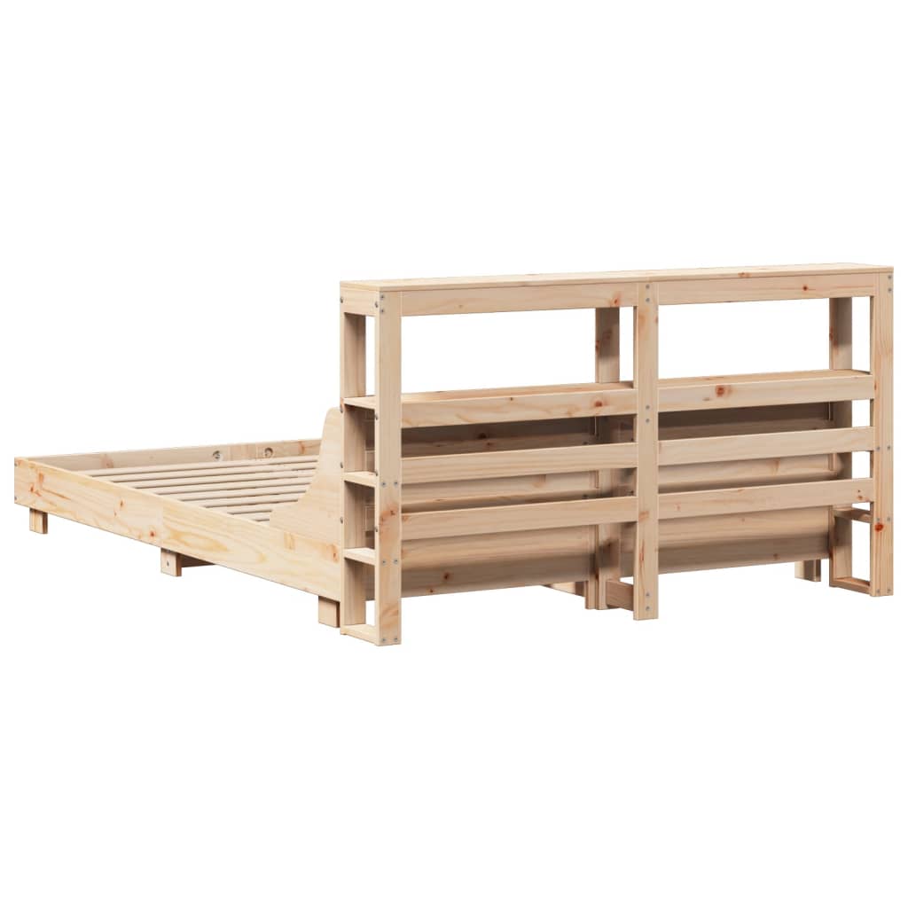 Bed Frame without Mattress 150x200 cm King Size Solid Wood Pine