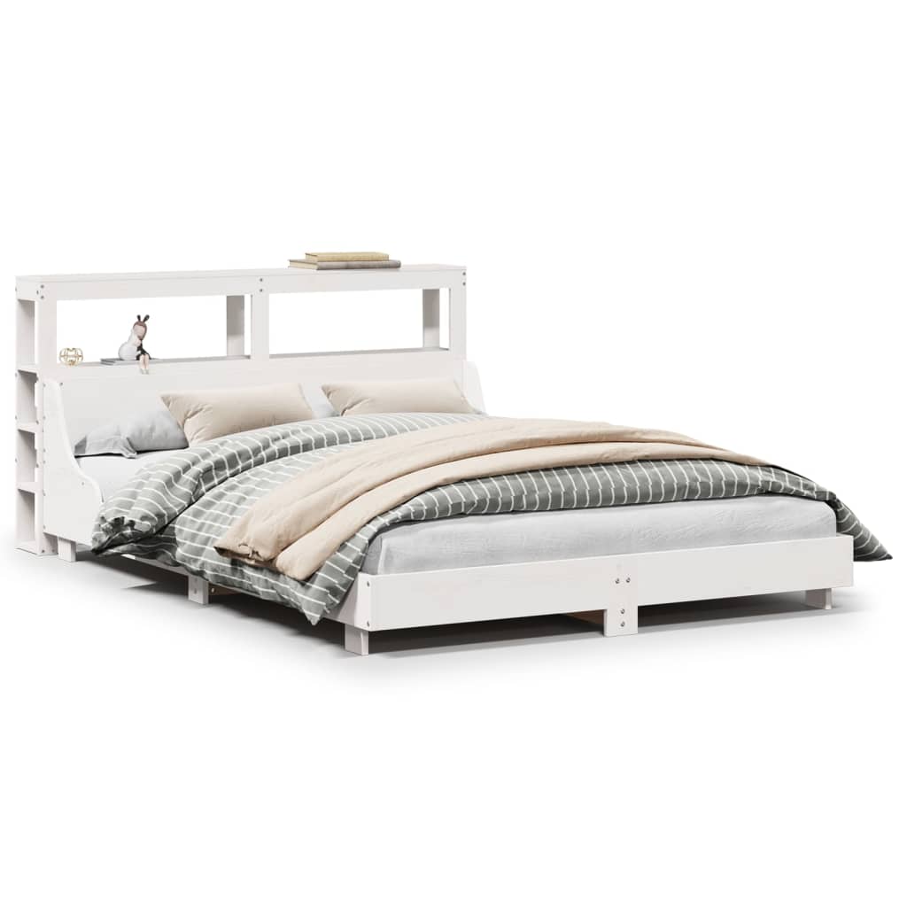 Bed Frame without Mattress White 140x200 cm Solid Wood Pine