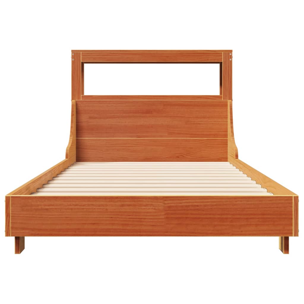 Bed Frame without Mattress Wax Brown 90x200 cm Solid Wood Pine