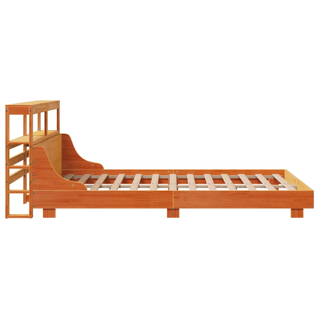 Bed Frame without Mattress Wax Brown 120x190 cm Small Double Solid Wood Pine