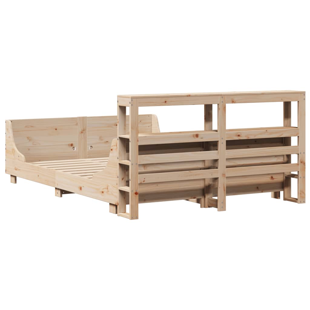 Bed Frame without Mattress 140x200 cm Solid Wood Pine