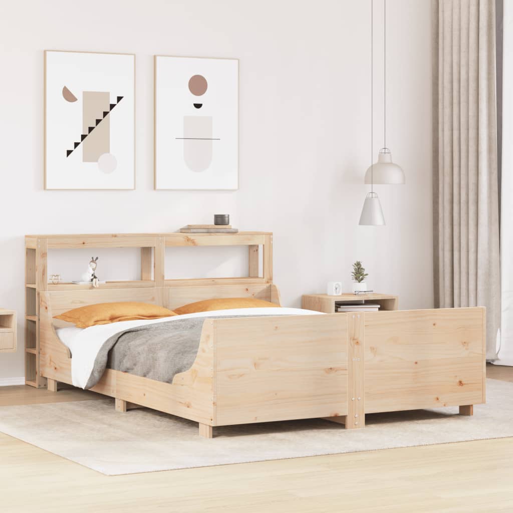 Bed Frame without Mattress 140x200 cm Solid Wood Pine
