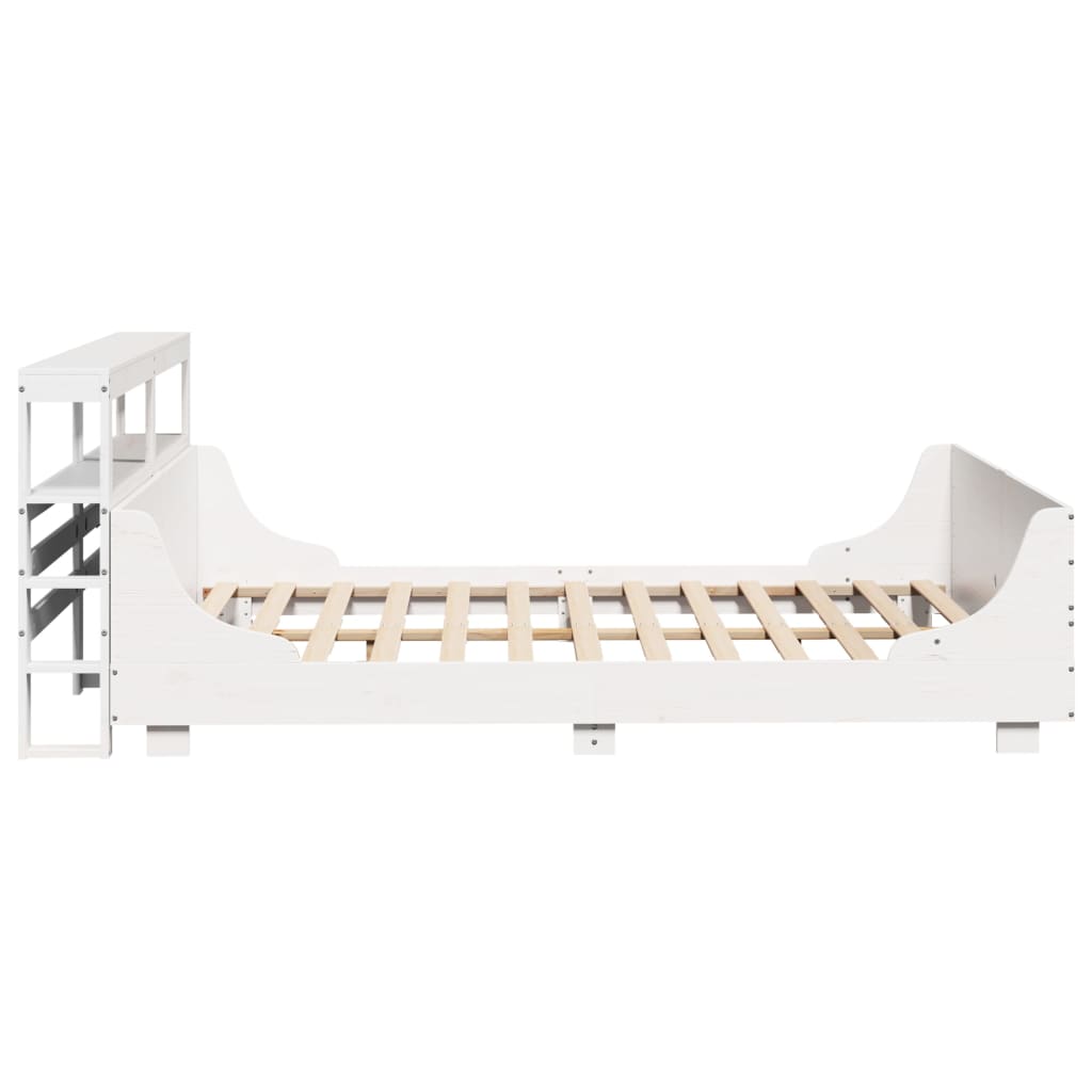Bed Frame without Mattress White 140x200 cm Solid Wood Pine