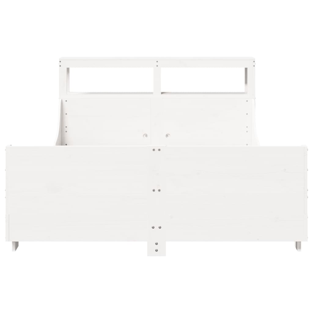 Bed Frame without Mattress White 120x200 cm Solid Wood Pine