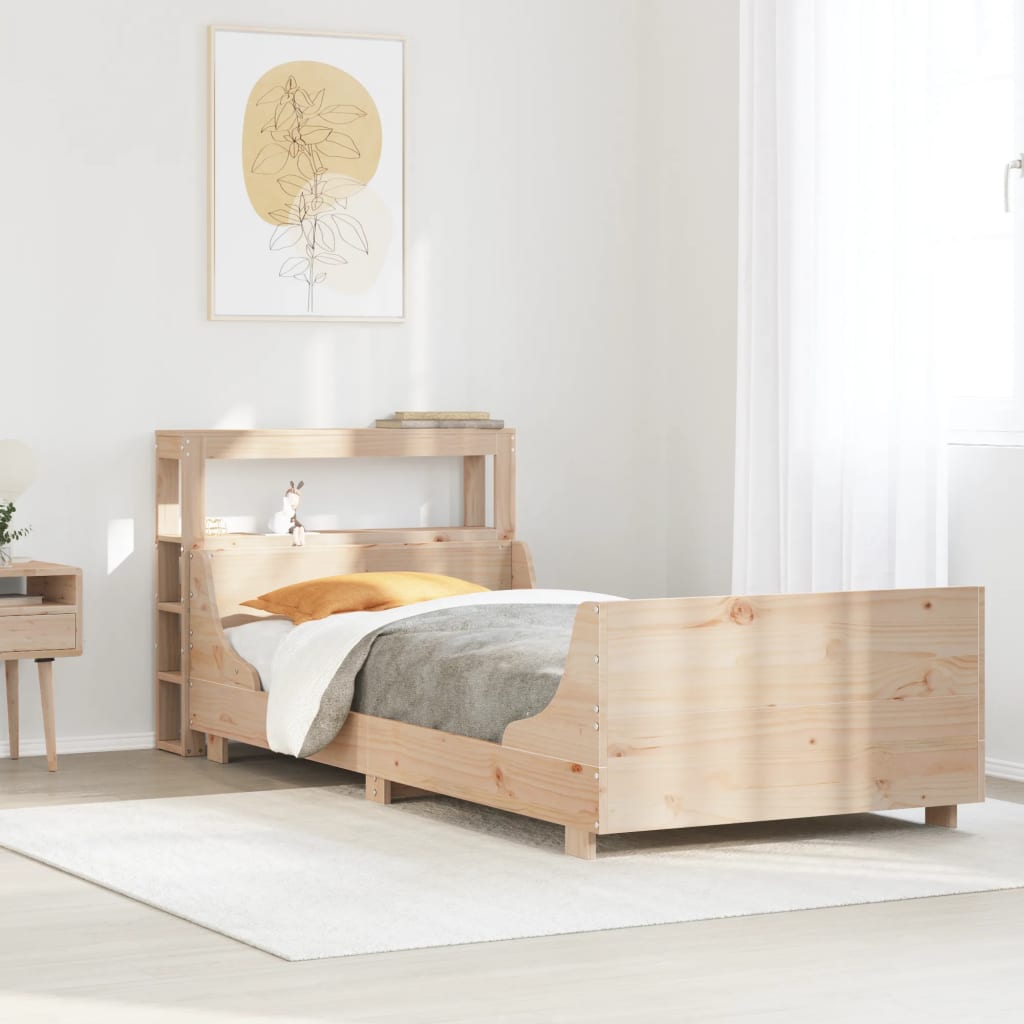 Bed Frame without Mattress 100x200 cm Solid Wood Pine