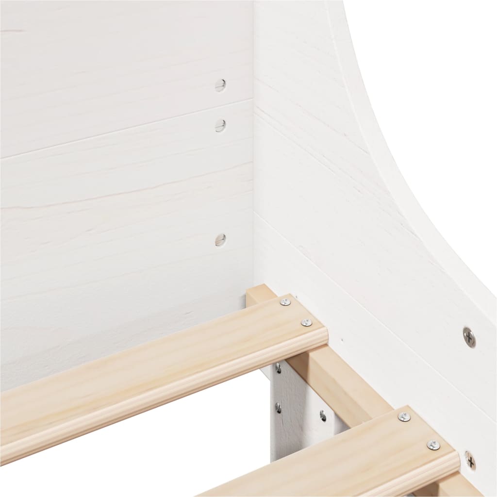 Bed Frame without Mattress White 135x190 cm Double Solid Wood Pine