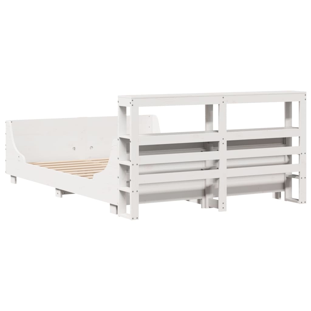 Bed Frame without Mattress White 120x190 cm Small Double Solid Wood Pine