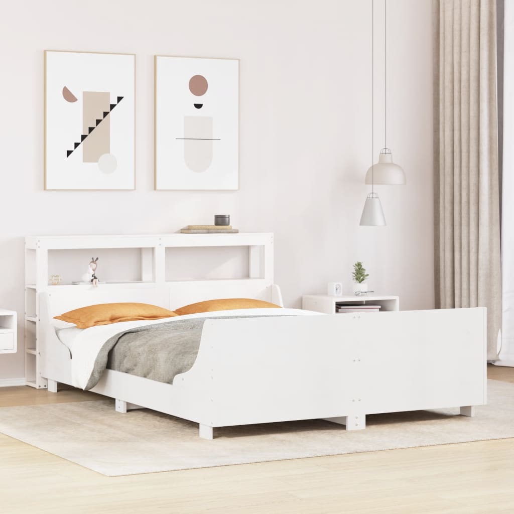 Bed Frame without Mattress White 120x190 cm Small Double Solid Wood Pine