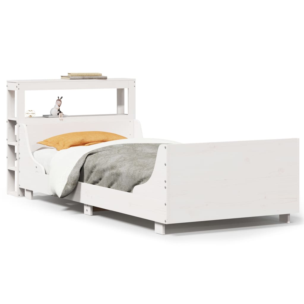 Bed Frame without Mattress White 90x190 cm Single Solid Wood Pine
