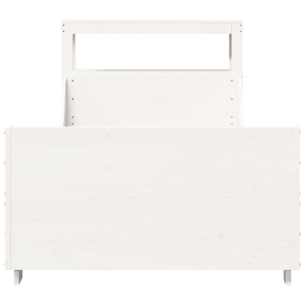 Bed Frame without Mattress White 90x190 cm Single Solid Wood Pine