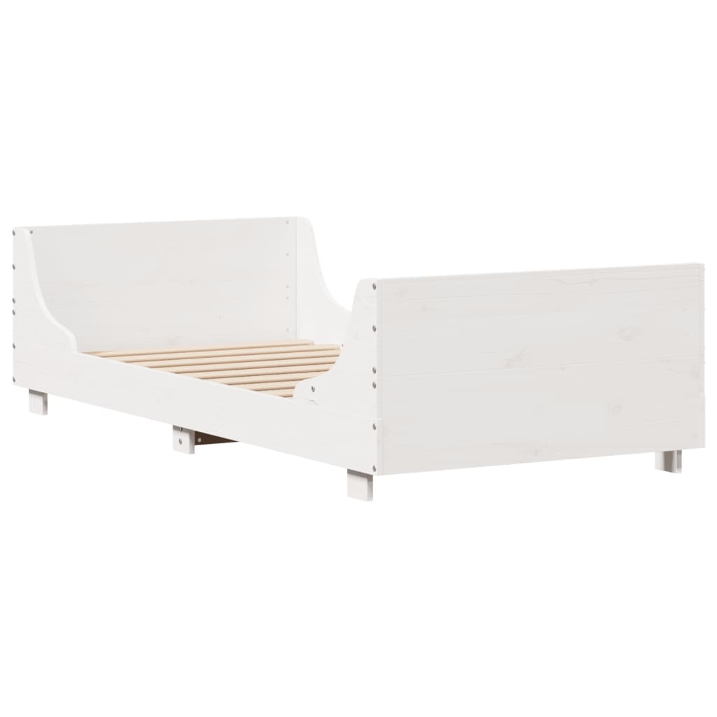 Bed Frame without Mattress White 90x190 cm Single Solid Wood Pine