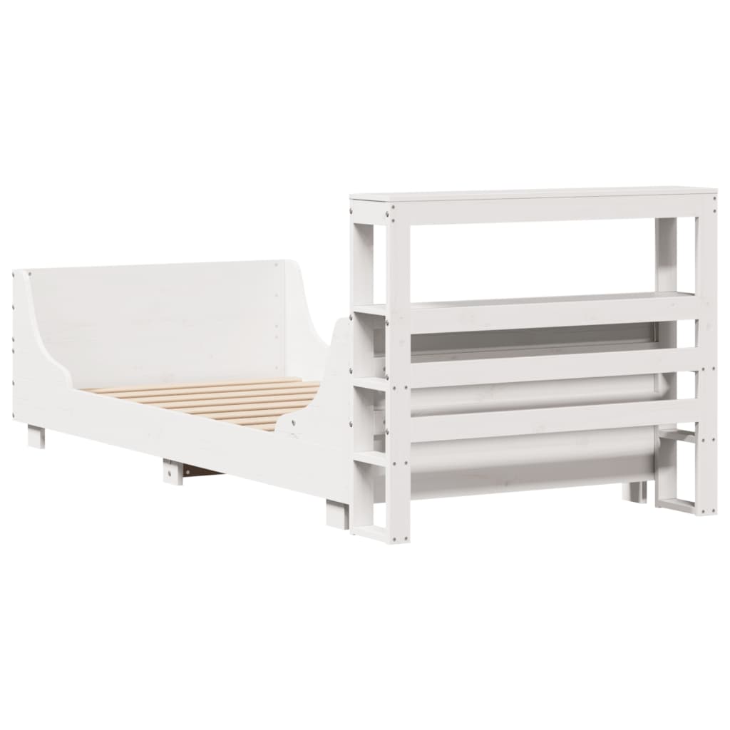 Bed Frame without Mattress White 90x190 cm Single Solid Wood Pine