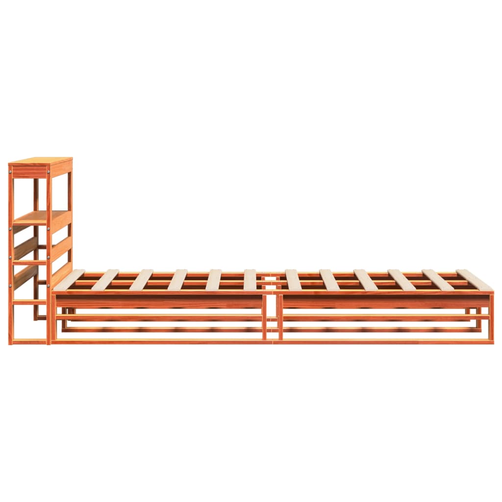 Bed Frame without Mattress Wax Brown 90x200 cm Solid Wood Pine