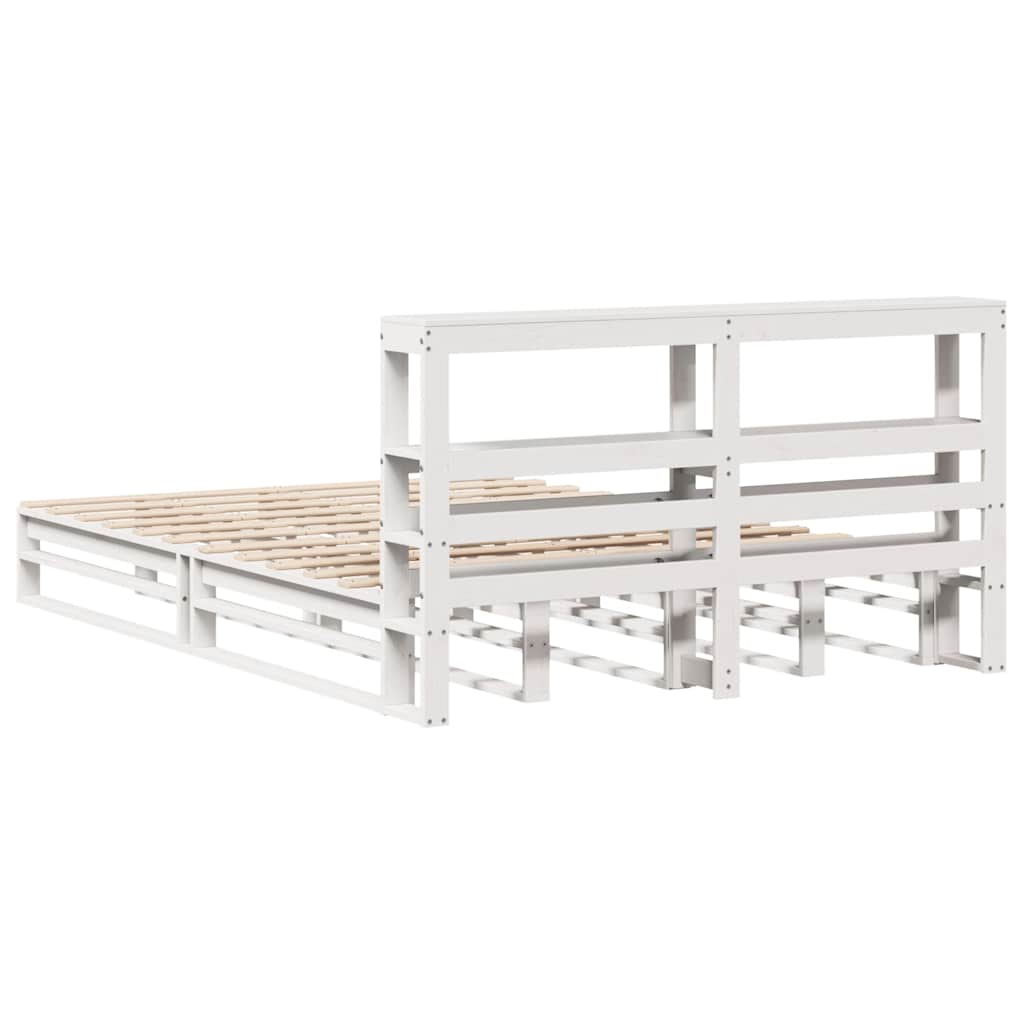 Bed Frame without Mattress White 160x200 cm Solid Wood Pine