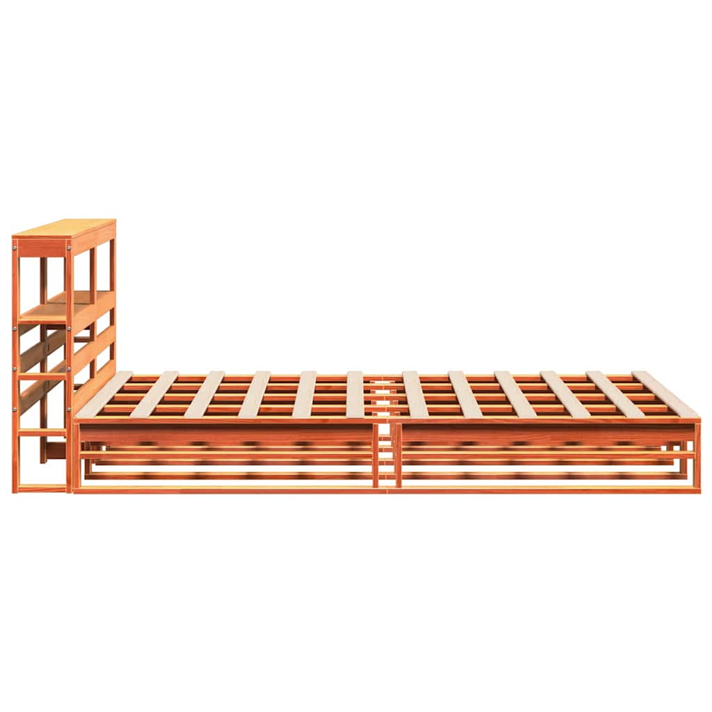 Bed Frame without Mattress Wax Brown 140x190 cm Solid Wood Pine