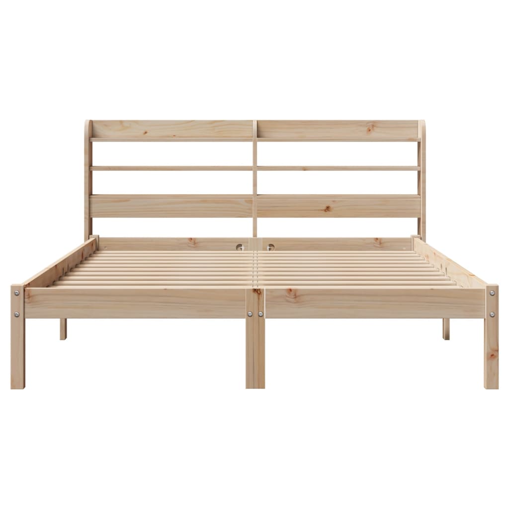 Bed Frame without Mattress 140x190 cm Solid Wood Pine