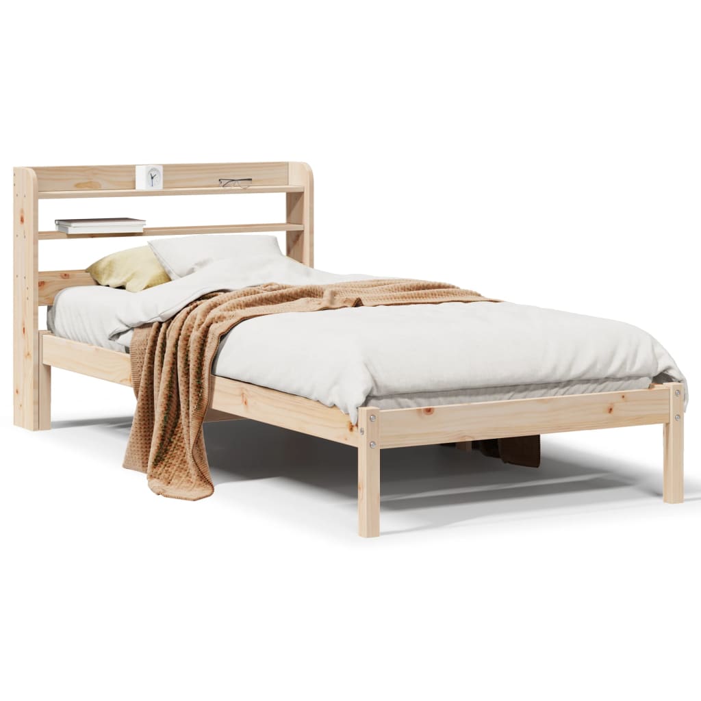 Bed Frame without Mattress 90x200 cm Solid Wood Pine