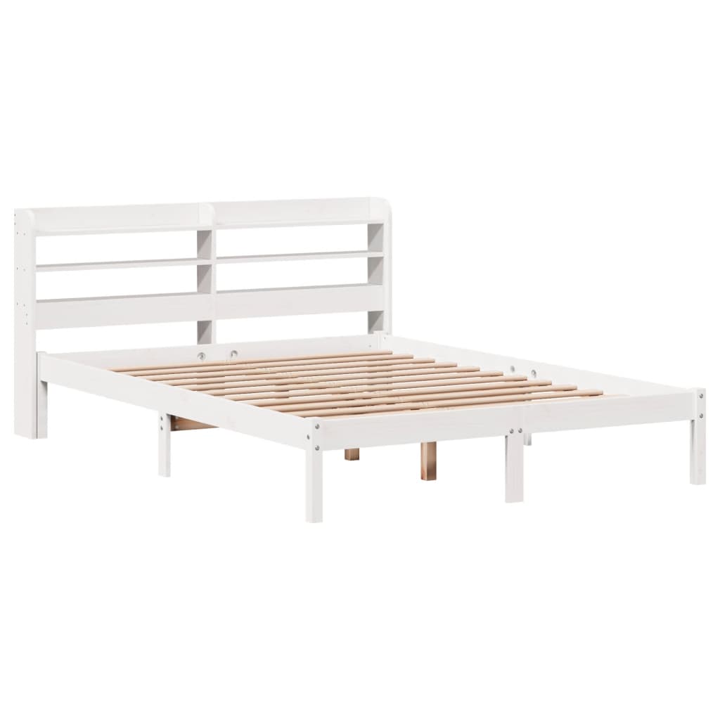 Bed Frame without Mattress White 120x200 cm Solid Wood Pine