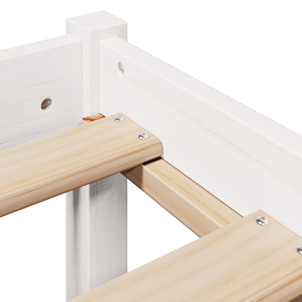 Bed Frame without Mattress White 120x200 cm Solid Wood Pine