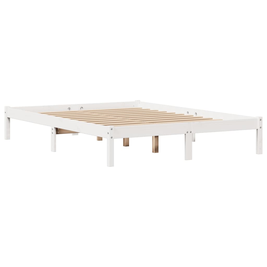 Bed Frame without Mattress White 160x200 cm Solid Wood Pine