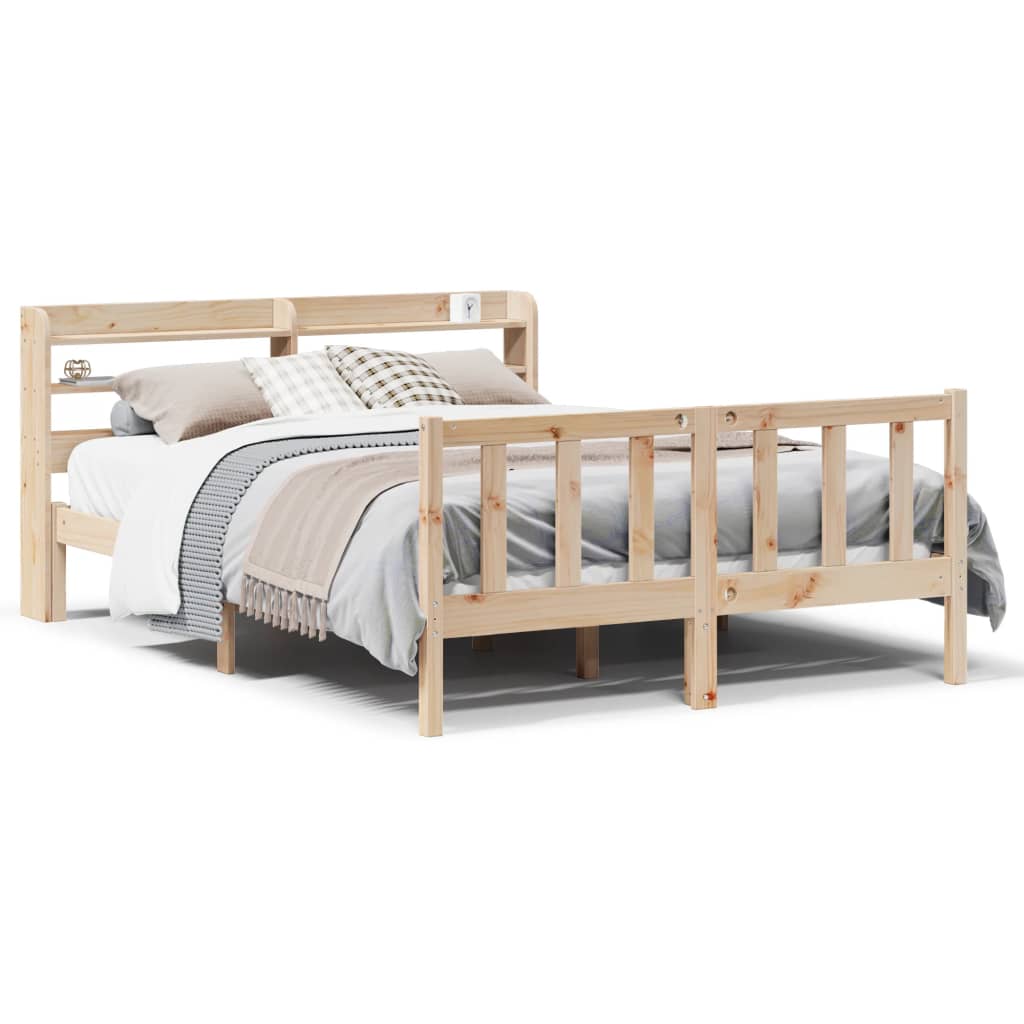 Bed Frame without Mattress 160x200 cm Solid Wood Pine
