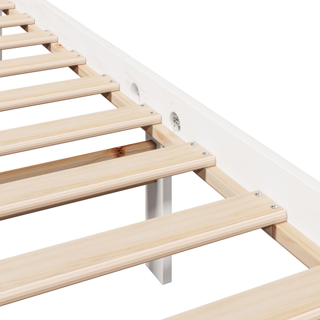Bed Frame without Mattress White 75x190 cm Small Single Solid Wood Pine