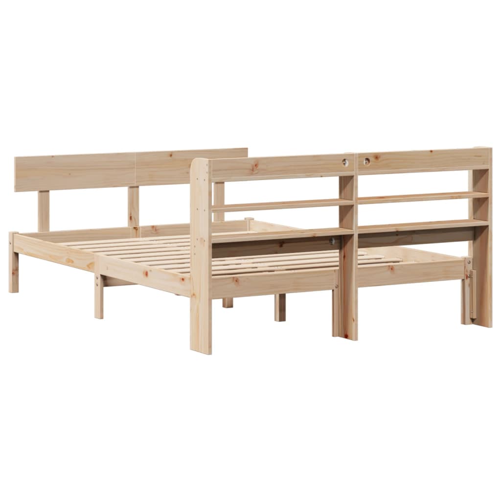 Bed Frame without Mattress 120x190 cm Small Double Solid Wood Pine