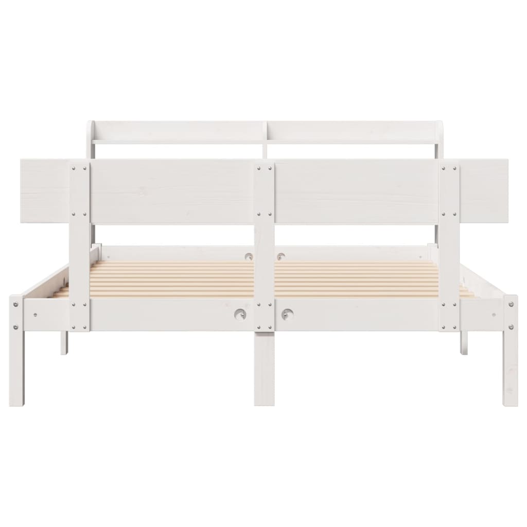 Bed Frame without Mattress White 120x190 cm Small Double Solid Wood Pine