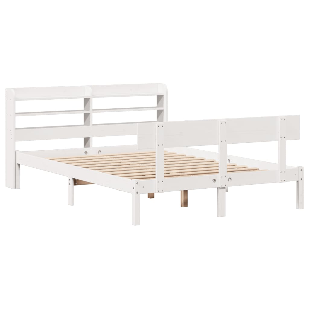 Bed Frame without Mattress White 140x200 cm Solid Wood Pine