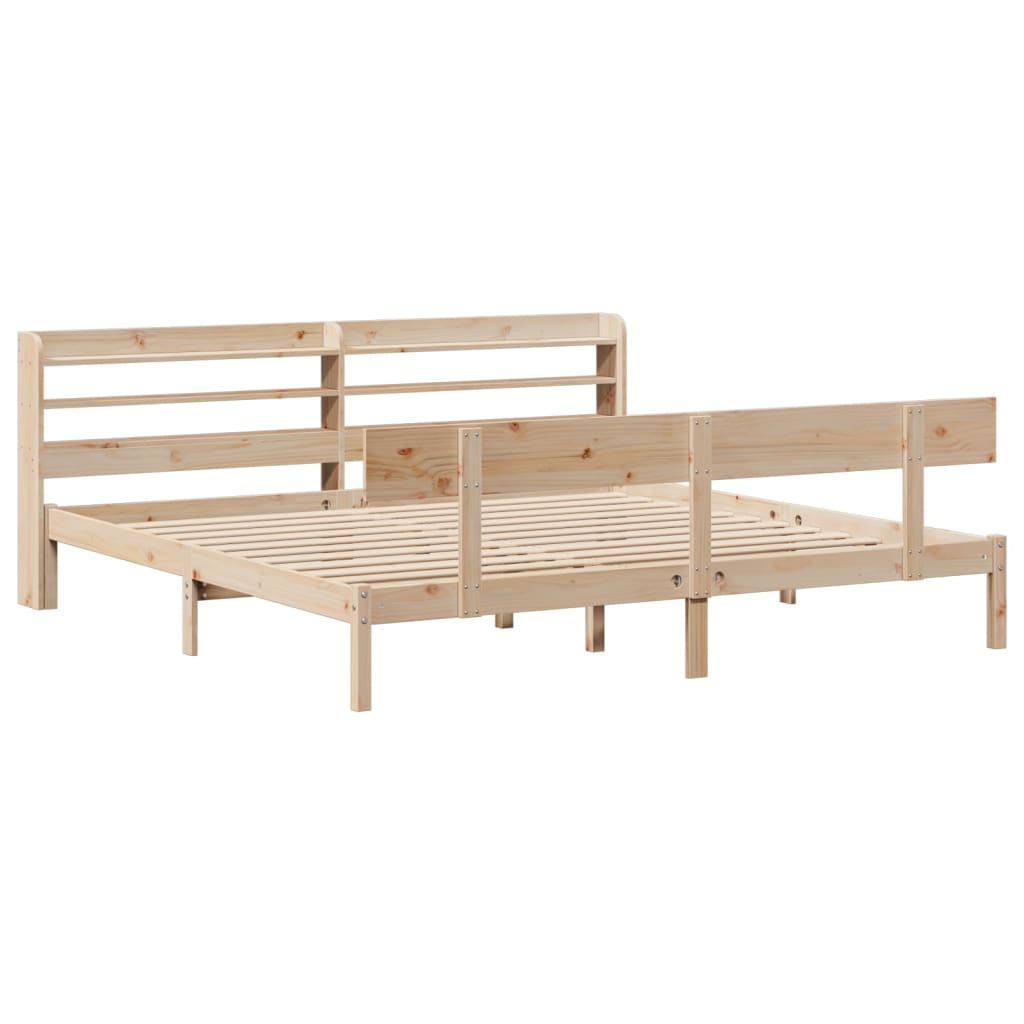 Bed Frame without Mattress 200x200 cm Solid Wood Pine