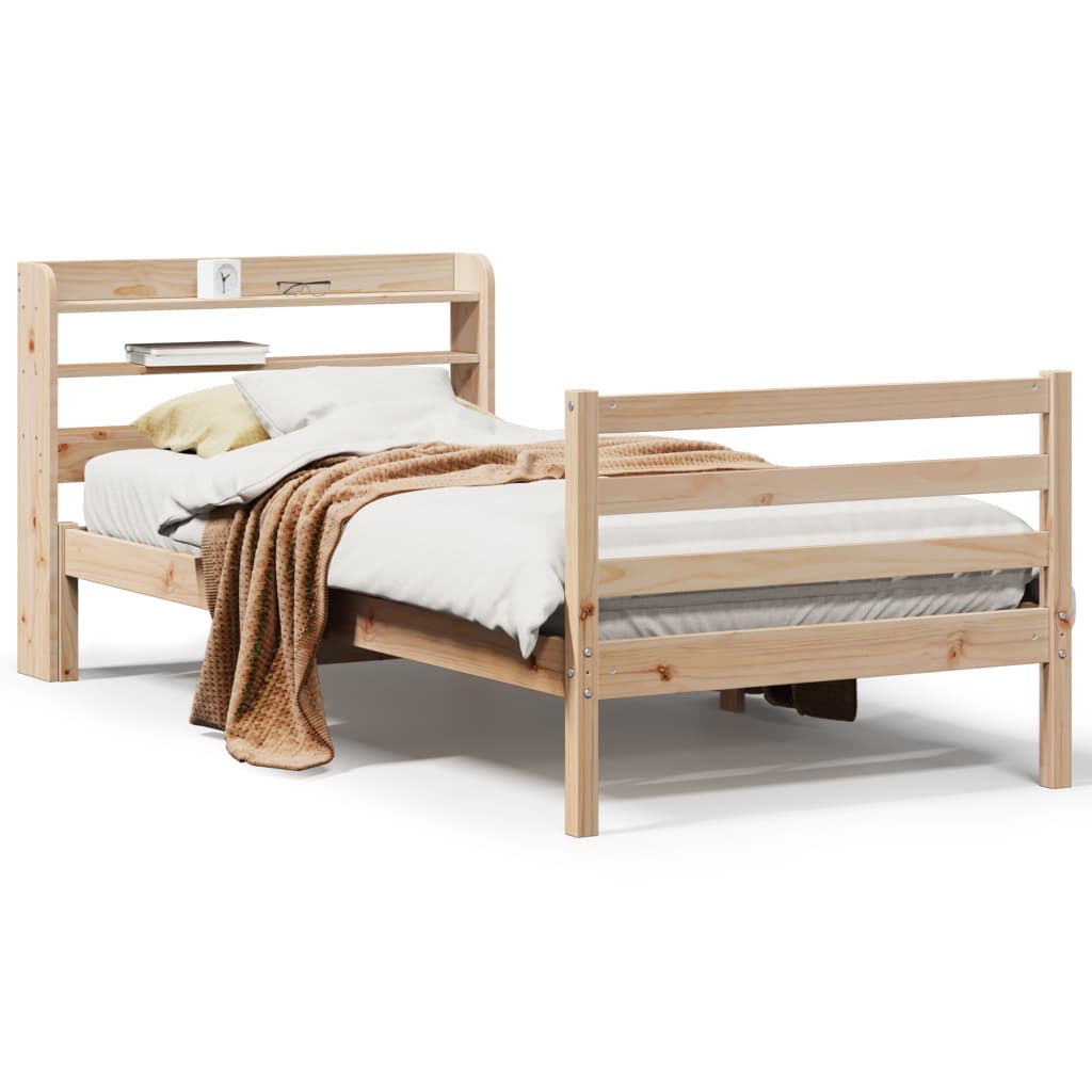 Bed Frame with Headboard without Mattress 75x190 cm Small Single