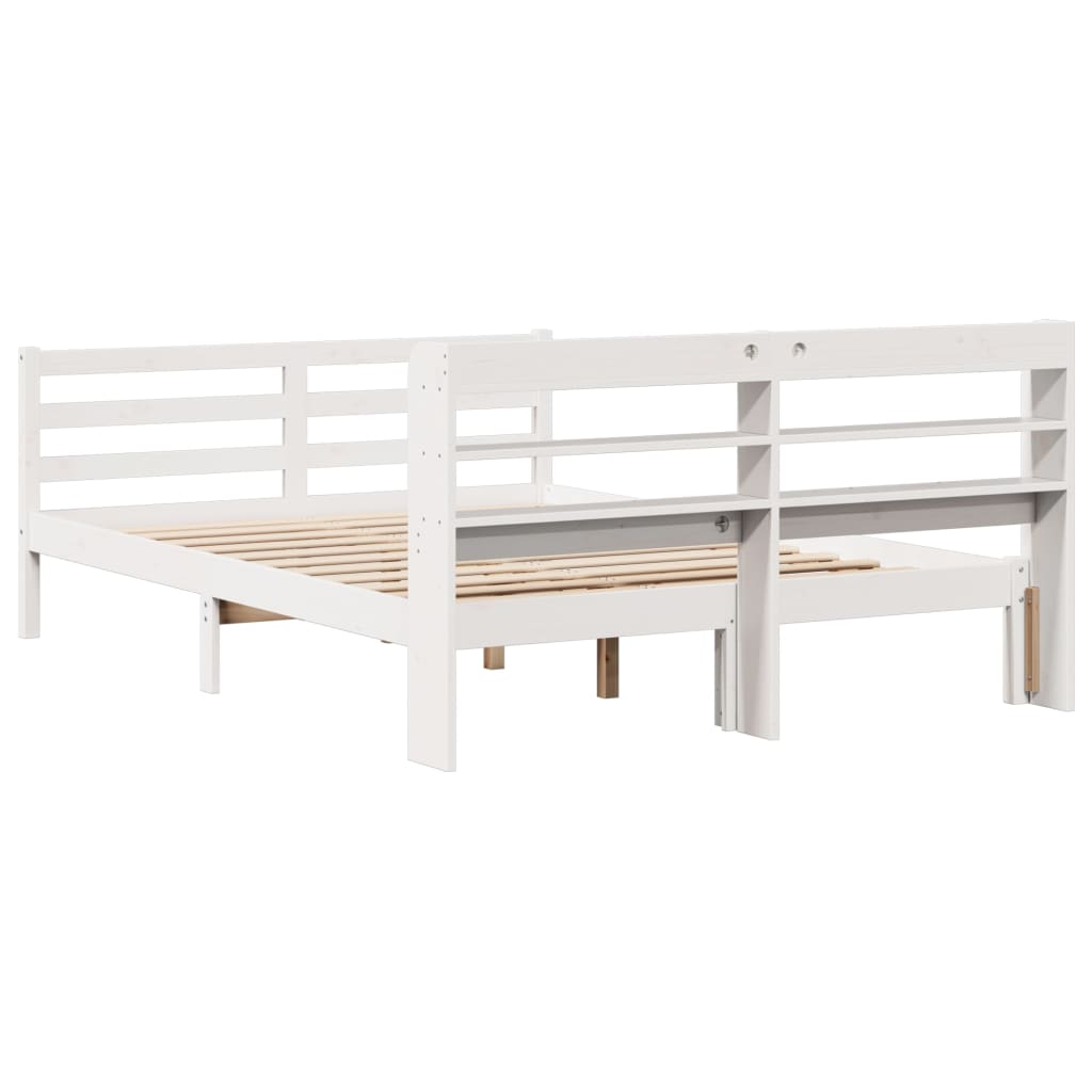 Bed Frame with Headboard without Mattress White 120x190 cm Small Double