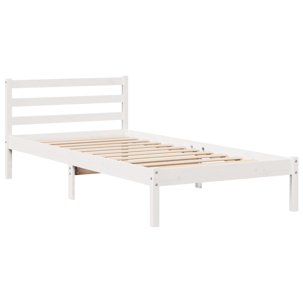 Bed Frame with Headboard without Mattress White 90x200 cm