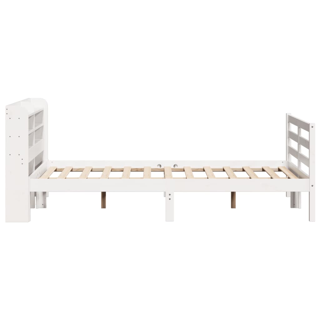 Bed Frame with Headboard without Mattress White 160x200 cm
