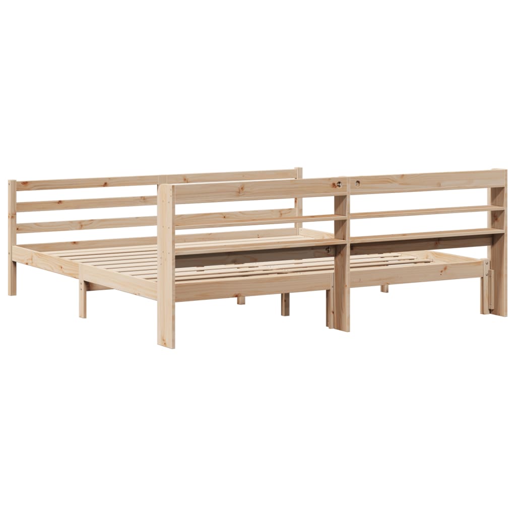 Bed Frame with Headboard without Mattress 200x200 cm