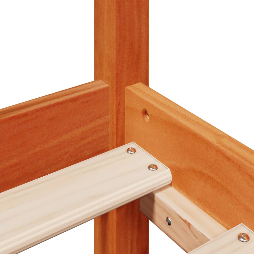 Bed Frame without Mattress Wax Brown 120x190 cm Small Double Solid Wood Pine