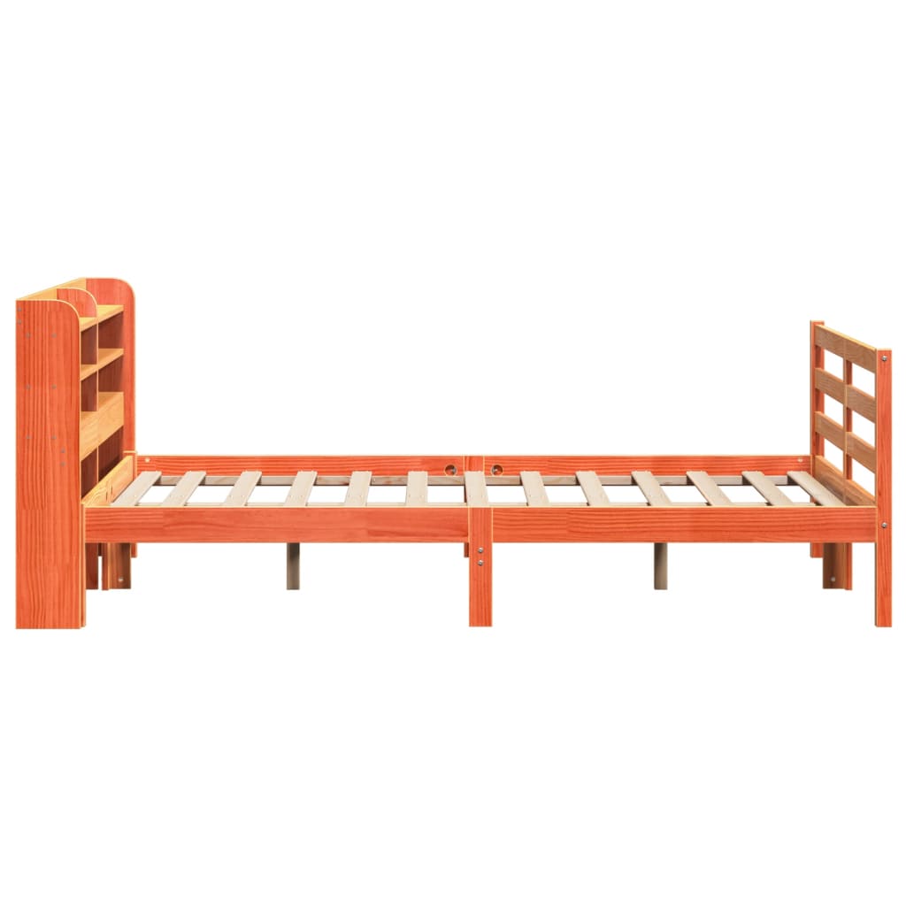 Bed Frame without Mattress Wax Brown 120x200 cm Solid Wood Pine
