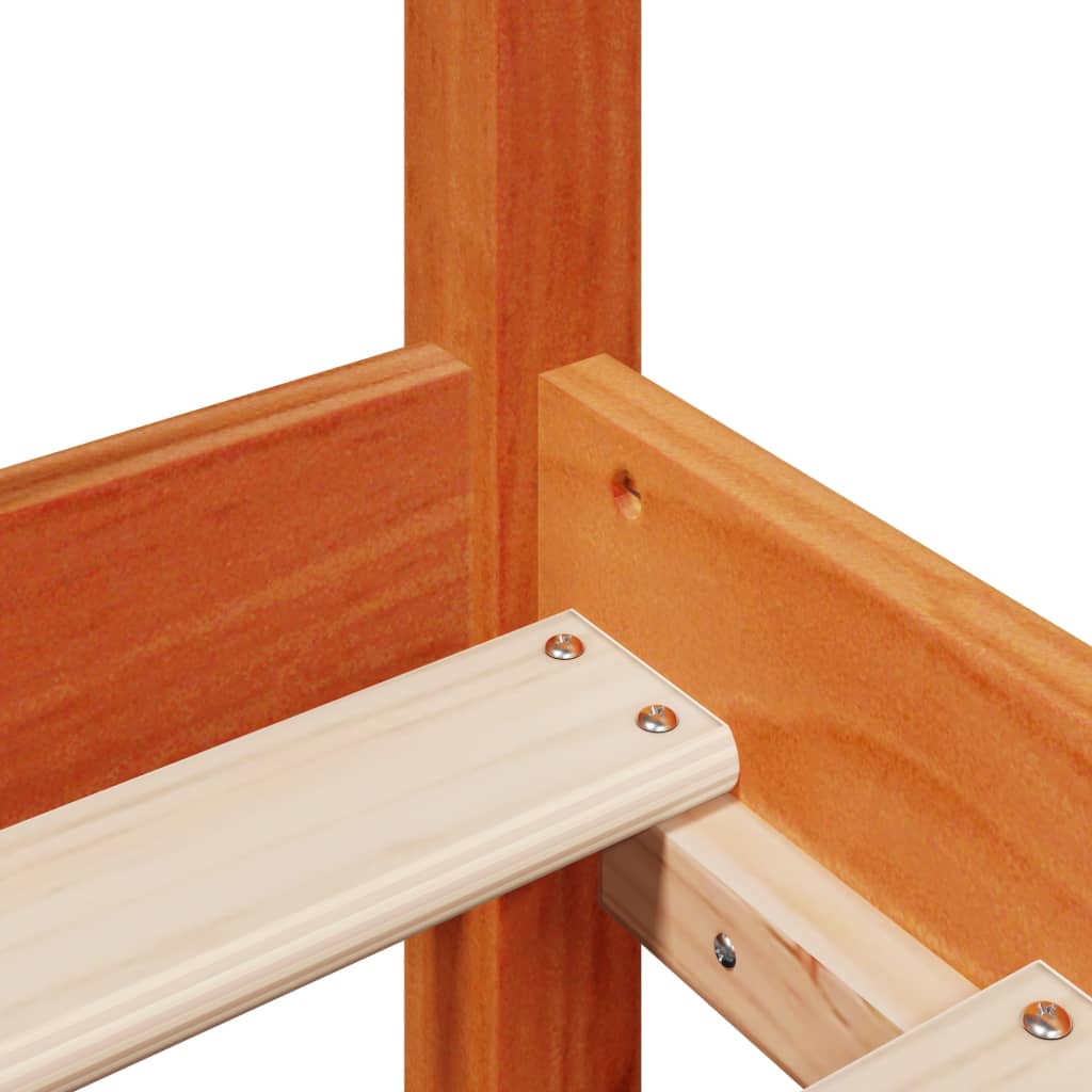 Bed Frame without Mattress Wax Brown 120x200 cm Solid Wood Pine