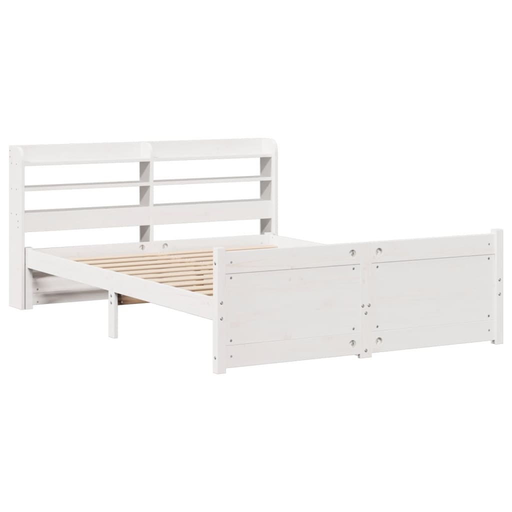 Bed Frame with Headboard without Mattress White 135x190 cm Double