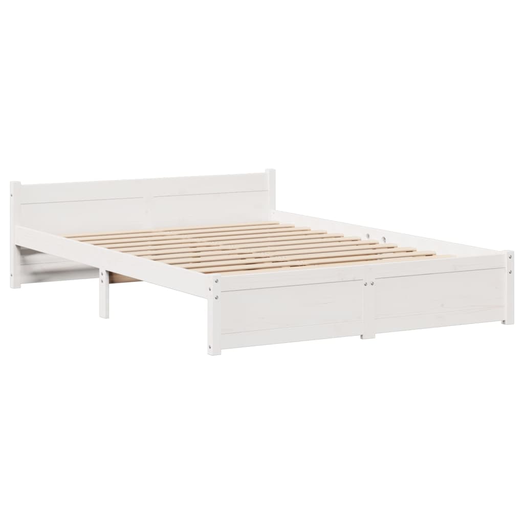 Bed Frame with Headboard without Mattress White 135x190 cm Double