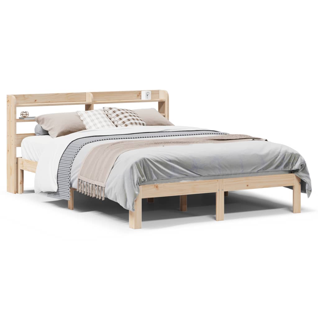 Bed Frame with Headboard without Mattress 140x190 cm