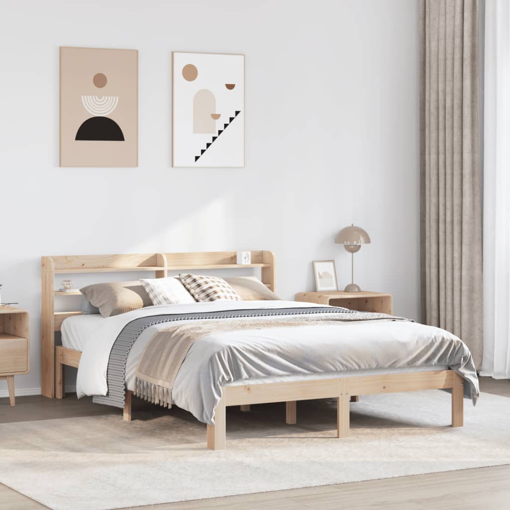 Bed Frame with Headboard without Mattress 140x190 cm