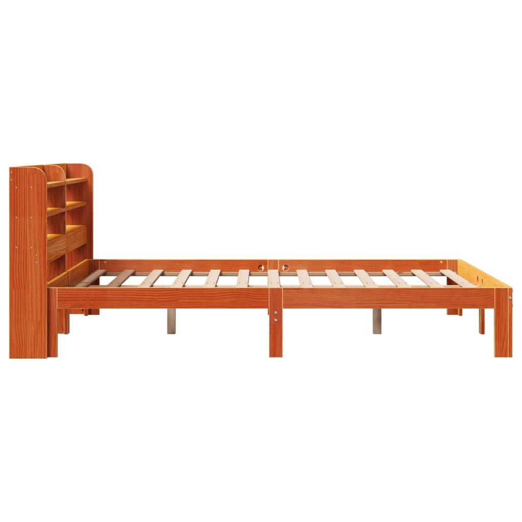 Bed Frame without Mattress Wax Brown 120x190 cm Small Double Solid Wood Pine