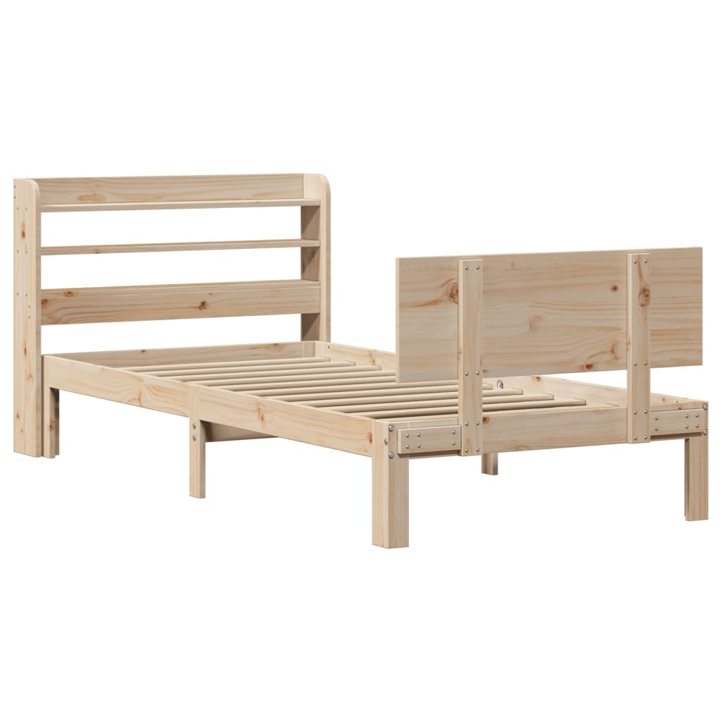 Bed Frame with Headboard without Mattress 90x190 cm Single