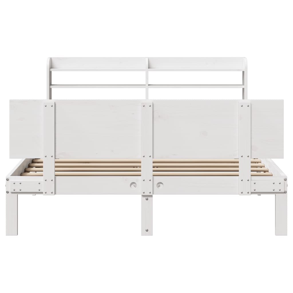 Bed Frame with Headboard without Mattress White 160x200 cm