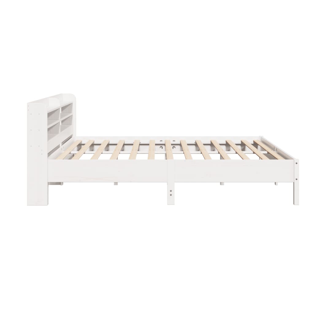 Rustic Wooden Solid Pine Wood Emperor Size 2m Bed Frame Base With Headboard